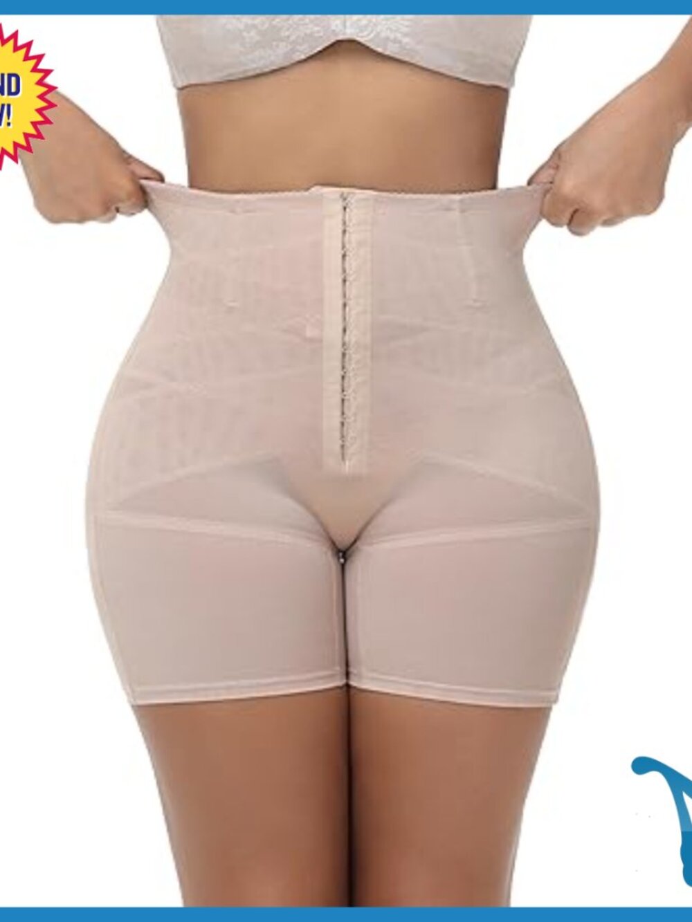 Tummy Control Shapewear Shorts Adjustable Hook X-Large Nylon Spandex